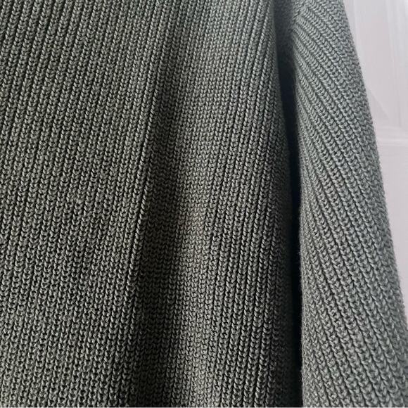 Margaret O’ Leary Olive Green Knit Full Zip Sweater - Picture 5 of 6